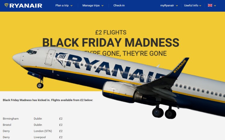 El Cyber Monday en Ryanair