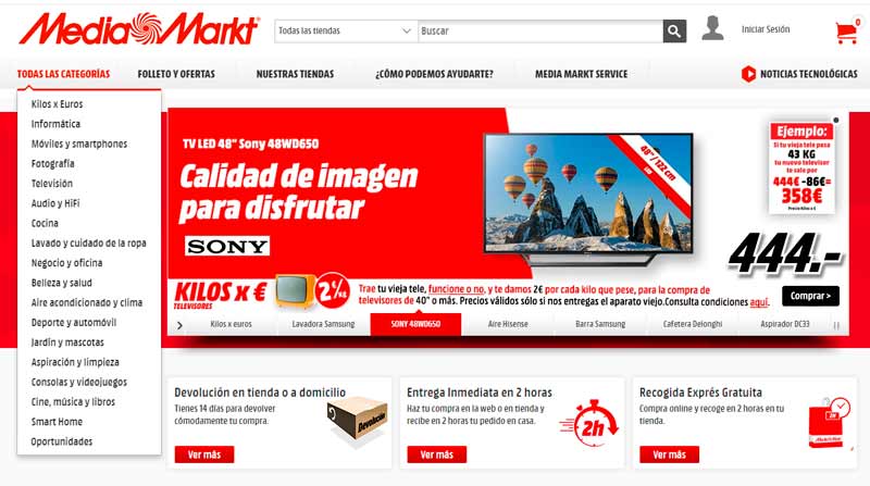 Cómo hacer pedidos online en Media Markt